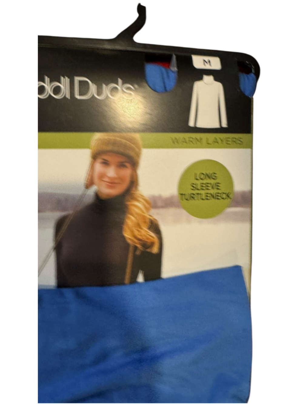 Women's Cuddl Duds Long Sleeve Turtleneck Top Blue Size M